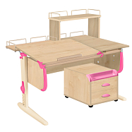 парта дэми сут-25-04д1 120 см раздельная с тумбой с приставкой и надстройкой Дэми СУТ-25-04Д1