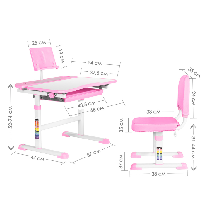 Характеристики Комплект Anatomica Avgusta Comfort парта + стул + выдвижной ящик + подставка